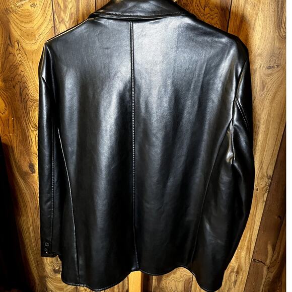 Urban Outfitters Jules Faux Leather Blazer – Black – Size XL - Picture 6 of 7